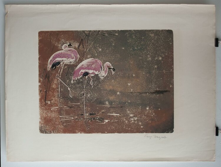 Franz Wagner - Flamingos - o.J. - Monotypie