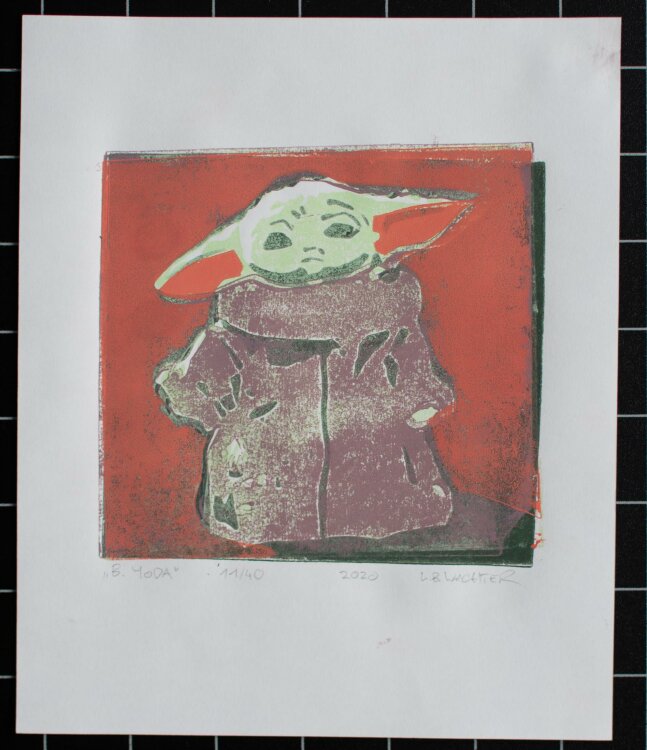 Leonhard Wachter - B.YODA - Farblinolschnitt - 2020