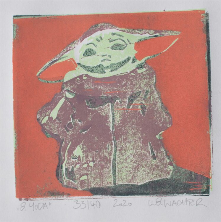 Leonhard Wachter - B.YODA - Farblinolschnitt - 2020