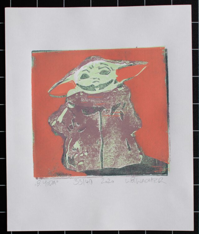 Leonhard Wachter - B.YODA - Farblinolschnitt - 2020