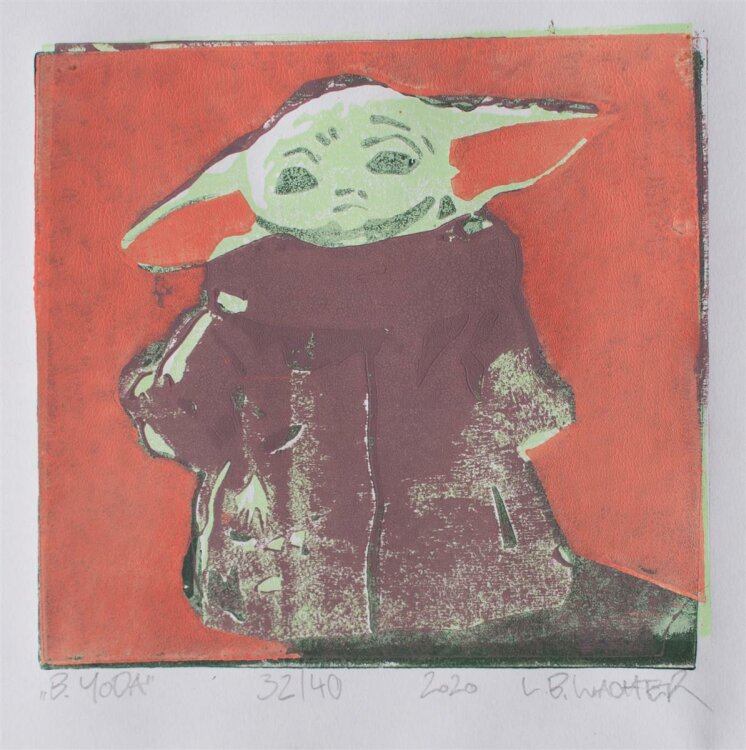 Leonhard Wachter - B.YODA - Farblinolschnitt - 2020