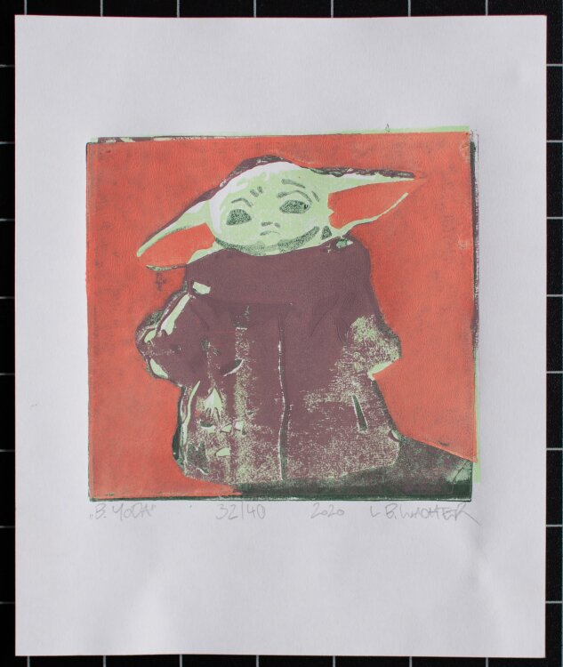 Leonhard Wachter - B.YODA - Farblinolschnitt - 2020