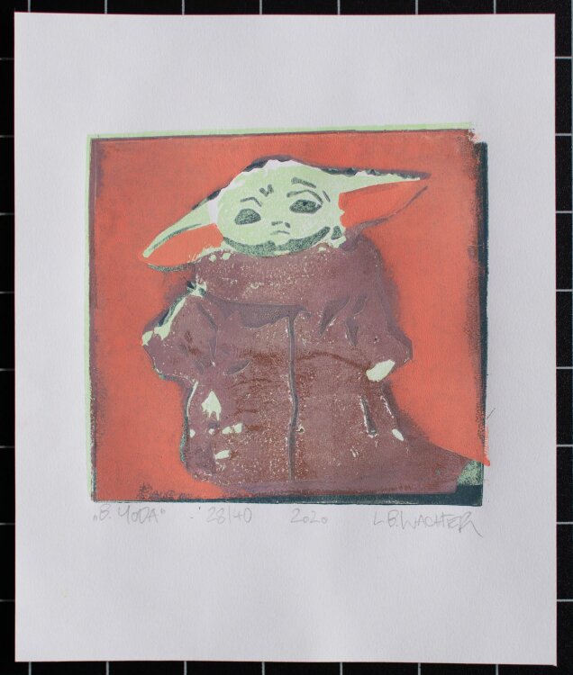 Leonhard Wachter - B.YODA - Farblinolschnitt - 2020