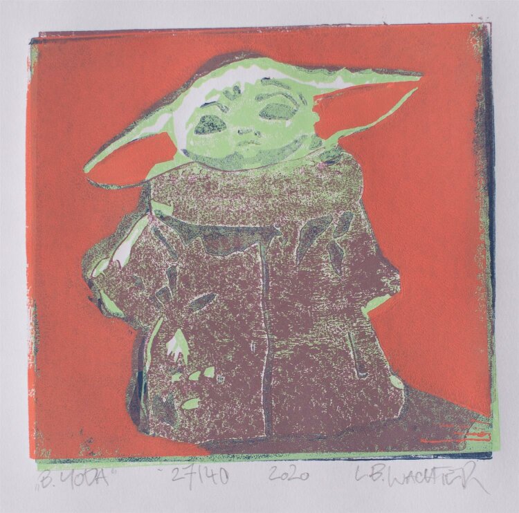 Leonhard Wachter - B.YODA - Farblinolschnitt - 2020