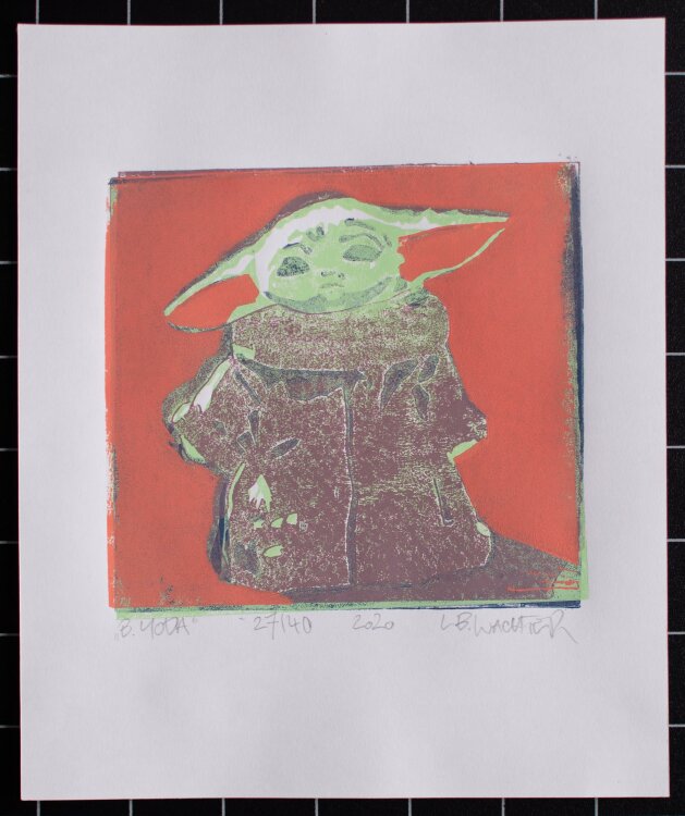 Leonhard Wachter - B.YODA - Farblinolschnitt - 2020