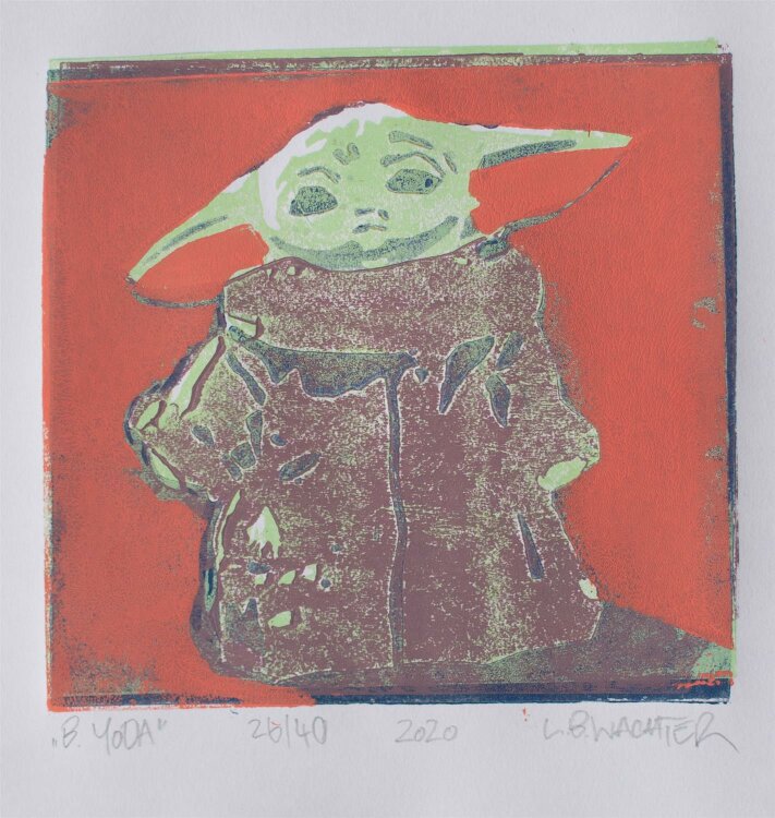 Leonhard Wachter - B.YODA - Farblinolschnitt - 2020