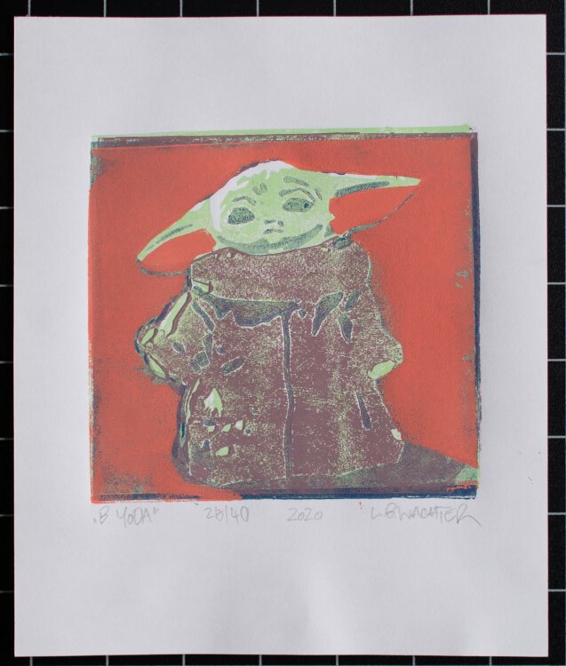 Leonhard Wachter - B.YODA - Farblinolschnitt - 2020