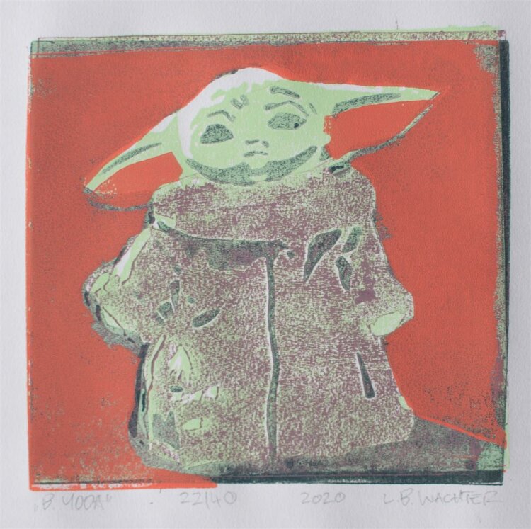 Leonhard Wachter - B.YODA - Farblinolschnitt - 2020