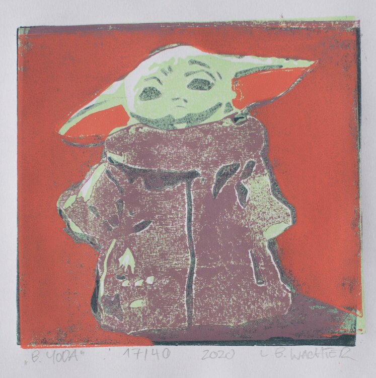 Leonhard Wachter - B.YODA - Farblinolschnitt - 2020