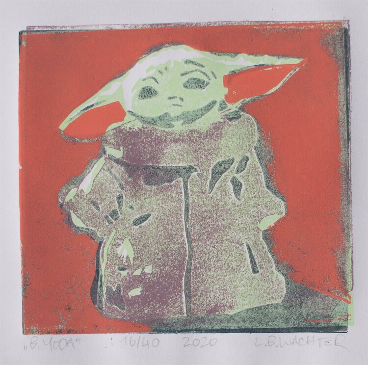 Leonhard Wachter - B.YODA - Farblinolschnitt - 2020