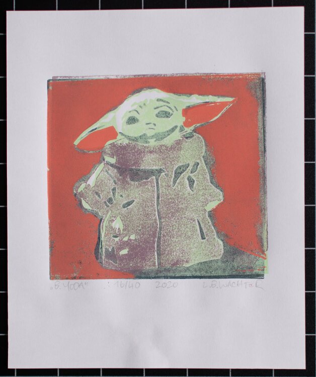 Leonhard Wachter - B.YODA - Farblinolschnitt - 2020