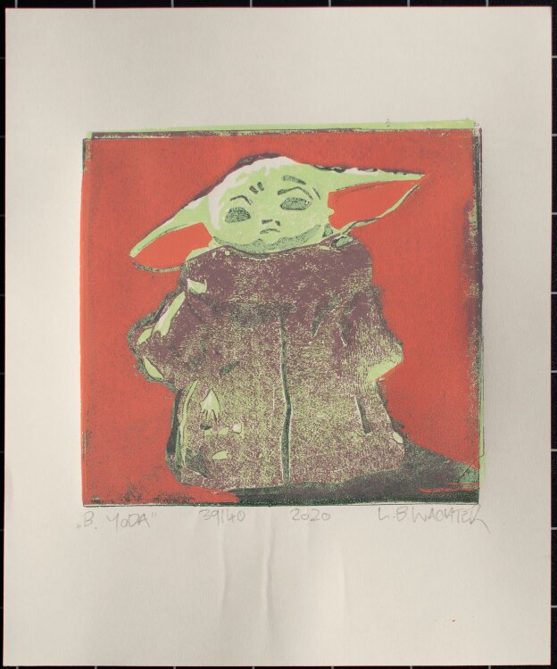 Leonhard Wachter - B.YODA - Farblinolschnitt - 2020