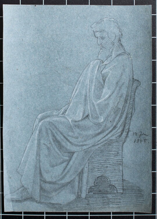 Karl Müller - Männliches Porträt - Bleistift, weiß gehöht - 1845