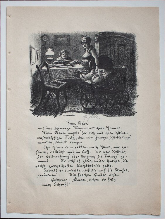 Heinrich Zille - Frau Clara - aus Zwanglose Geschichten... - Lithographie - 1919
