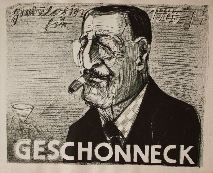 Andreas Brexendorff - Porträt Erwin Geschonneck - Lithographie - o. J.