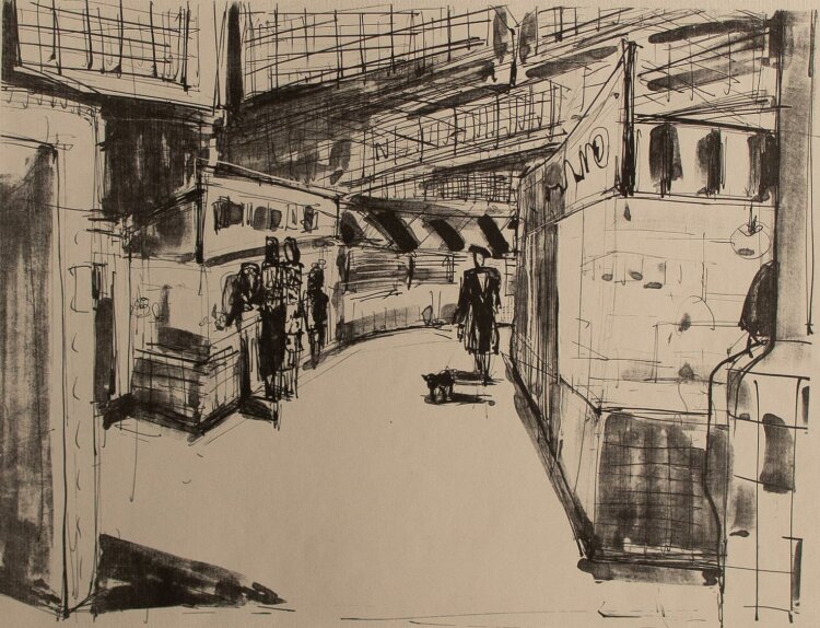 Andreas Brexendorff - Ringbahn-Haltestelle - Lithographie - o. J.