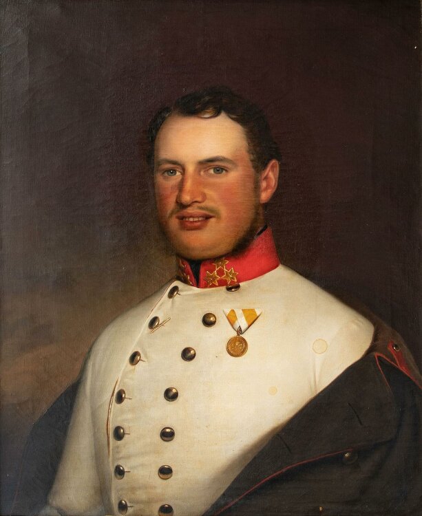 Unbekannt - österreichischer Hauptmann - Öl auf Leinwand - um 1850