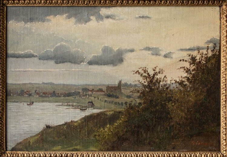 Ole Cristiansen - die Koldinghus-Ruine - Öl auf Leinwand auf Mdf - 1859