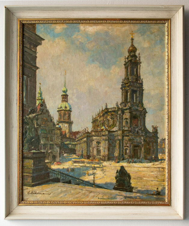 Ludwig Muhrmann - Die Hofkirche in Dresden - o.J. - Öl auf Leinwand