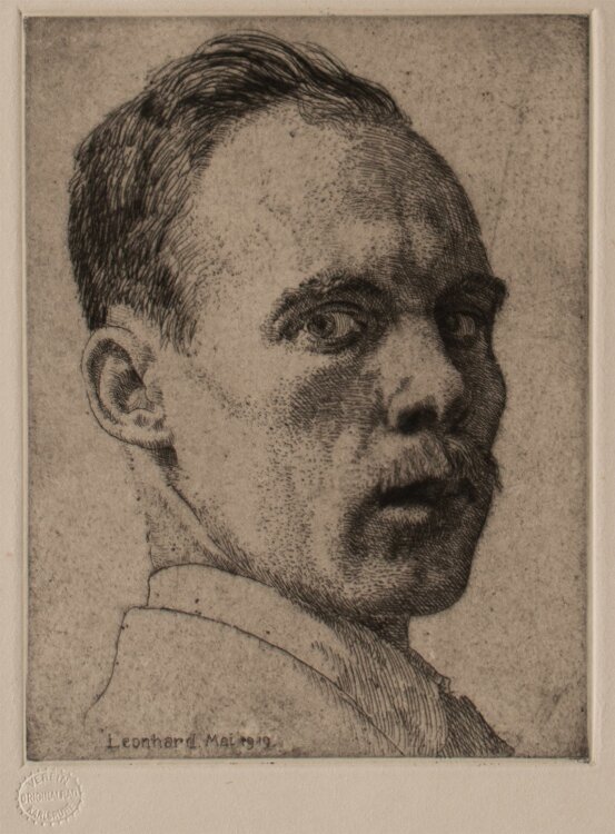 Werner Leonard - Männerporträt - Radierung - 1919