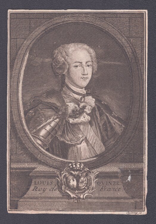 Johann Christoph Sysang - Porträt Ludwig XV. König Frankreich - o.J. - Kupferstich