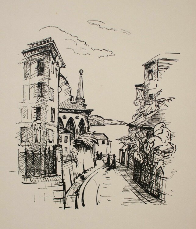 Albert Klatt - Santa Margherita - Federzeichnung/Druckgrafik - 1949