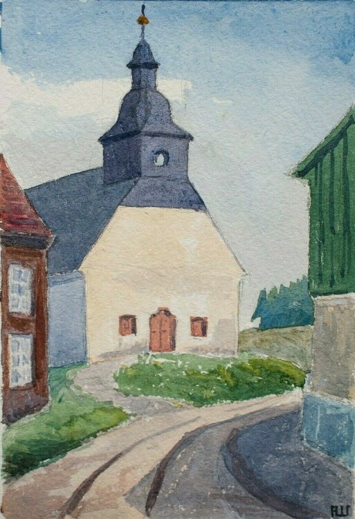 Albert Wiese - Dorfkirche (Oberlausitz) - Aquarell - o. J.