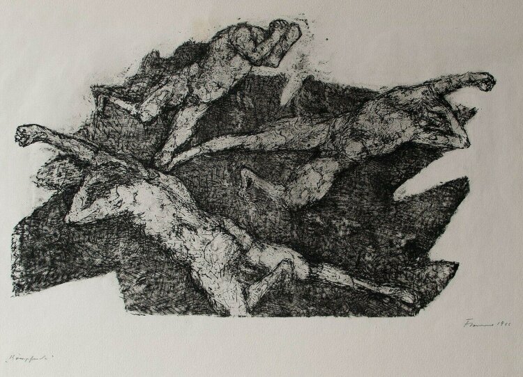 Fritz Cremer - Kämpfende - 1966 - Lithografie