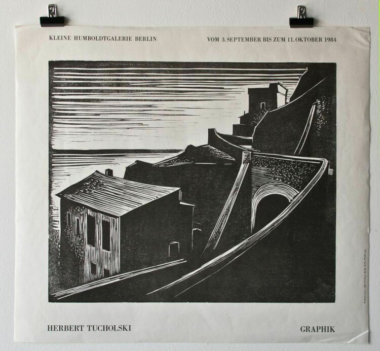 Herbert Tucholski - Graphik - Ausstellungsplakat Kleine Humboldtgalerie Berlin - 1984 - Holzschnitt