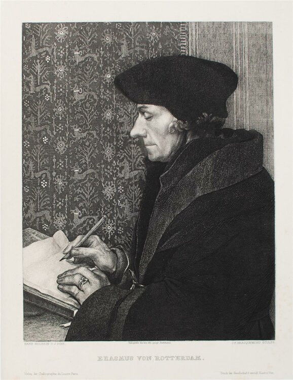 Hans Holbein d. J.. - Erasmus von Rotterdam - Heliogravüre - o. J.