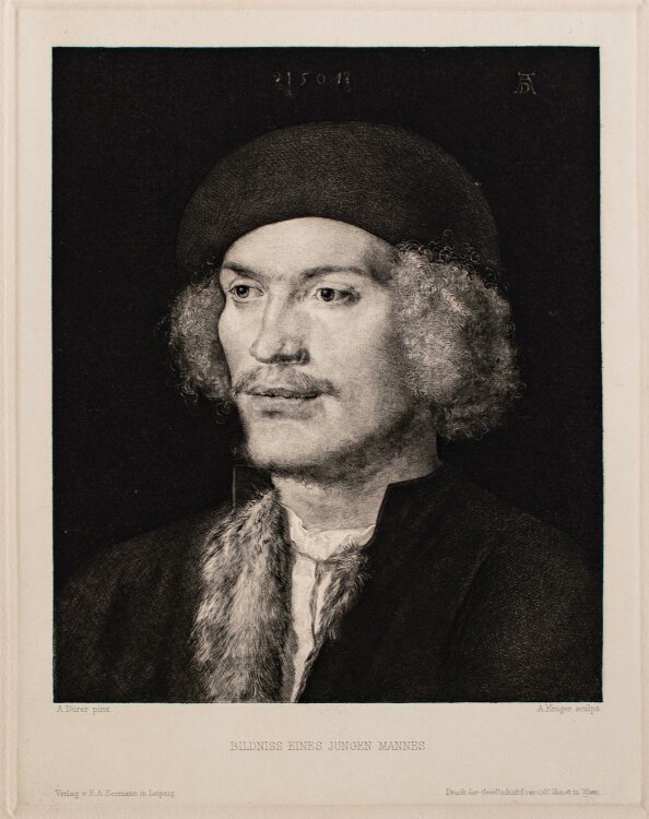 Albert Krüger - Bildnis eines jungen Mannes - Radierung - o. J.