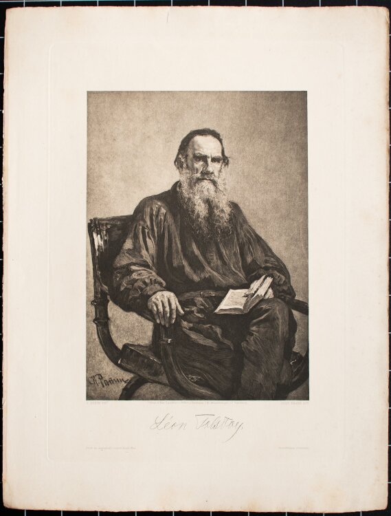 nach Gustav Frank - Léon Tolstoy (nach Repin) - Heliogravure - o. J.