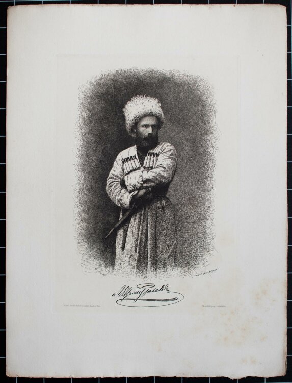 Unbekannt - Porait eines Mannes in Uniform - Radierung - 1883