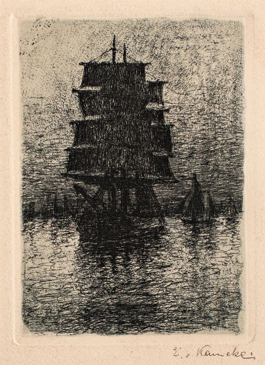 Egon von Kameke - Segelschiff - Radierung - o. J.