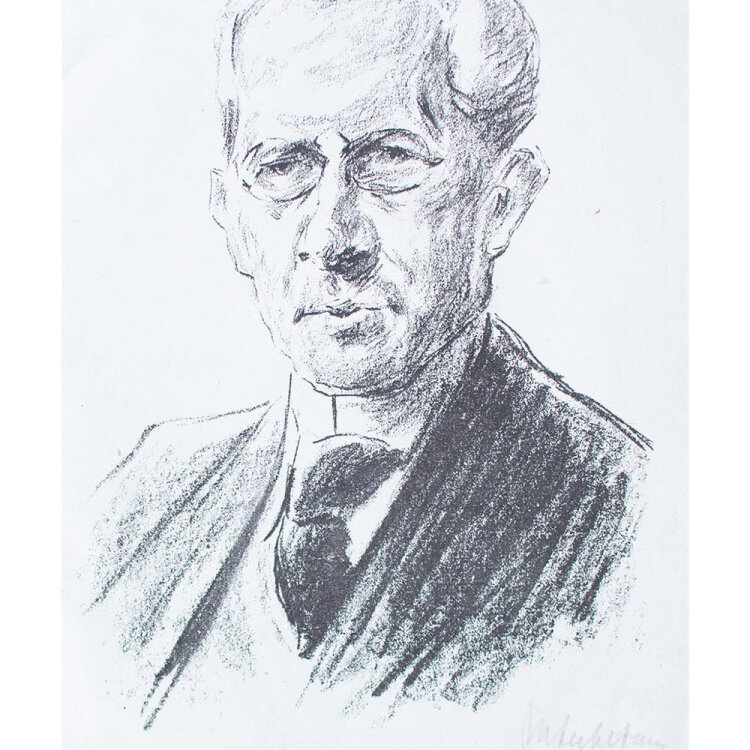 Max Liebermann - Porträt Arno Holz - 1923 - Lithografie