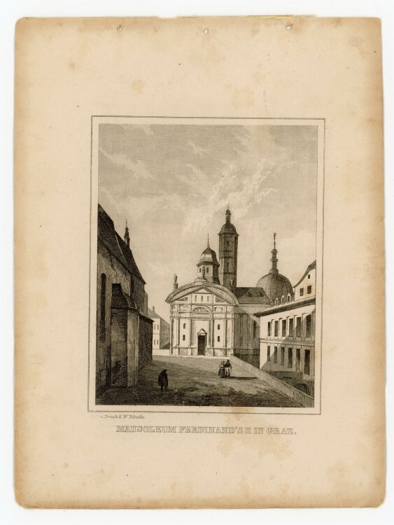 unbekannt - Mausoleum Ferdinands II in Graz - Stahlstich - 1840