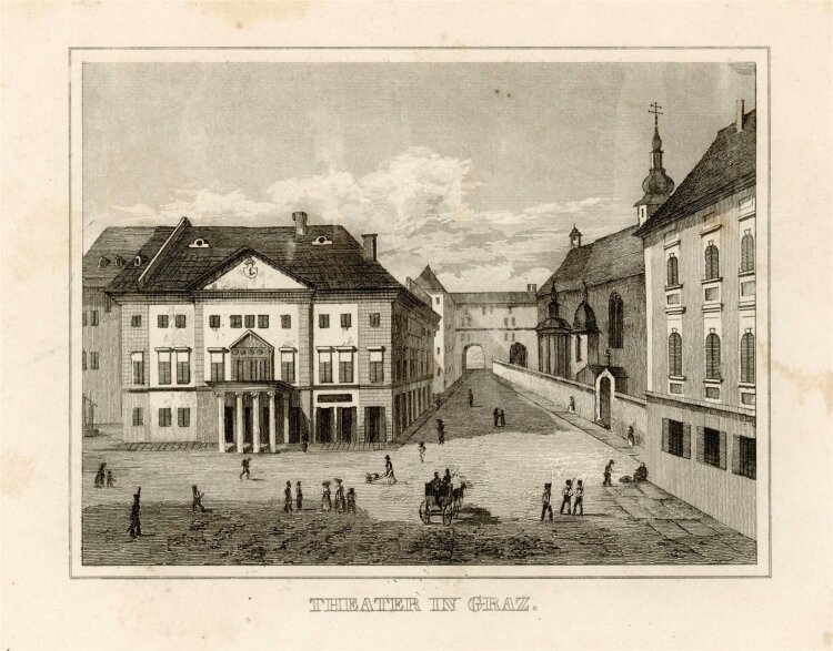 unbekannt - Theater in Graz - Stahlstich - 1840