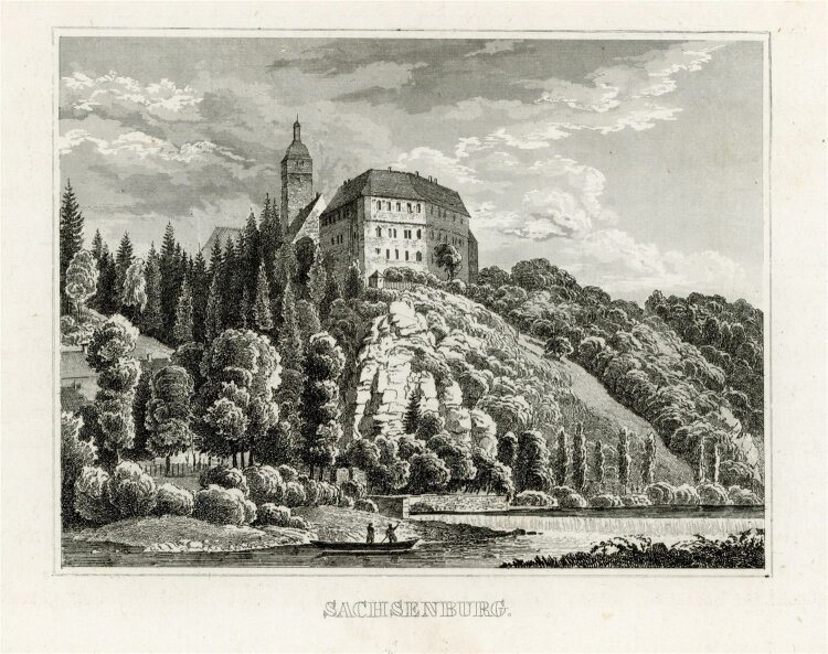 unbekannt - Sachsenburg - Stahlstich - 1840