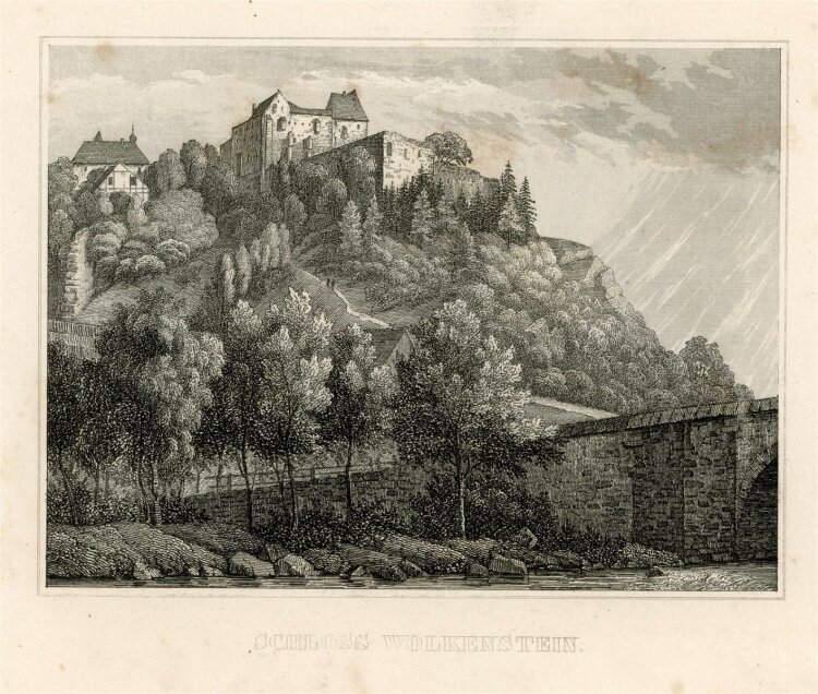 unbekannt - Schloss von Wolkenstein - Stahlstich - 1840