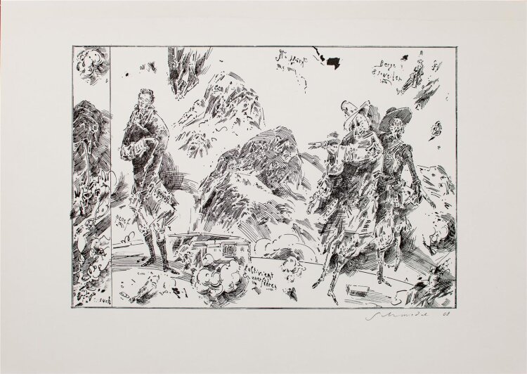 Robert Schmiedel - Narratives Figurenbild - Lithografie - 2008