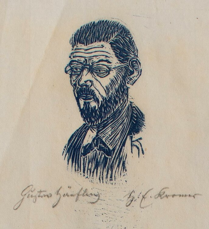 Heinrich E. Kromer - Porträt - Holzdruck - o. J.