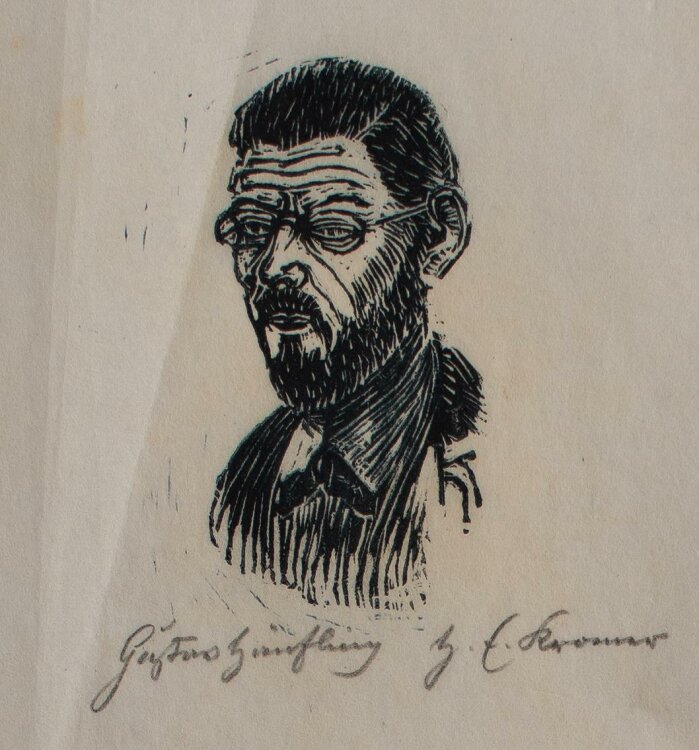 Heinrich E. Kromer - Porträt Gustav Hänfling - Holzstich - o. J.