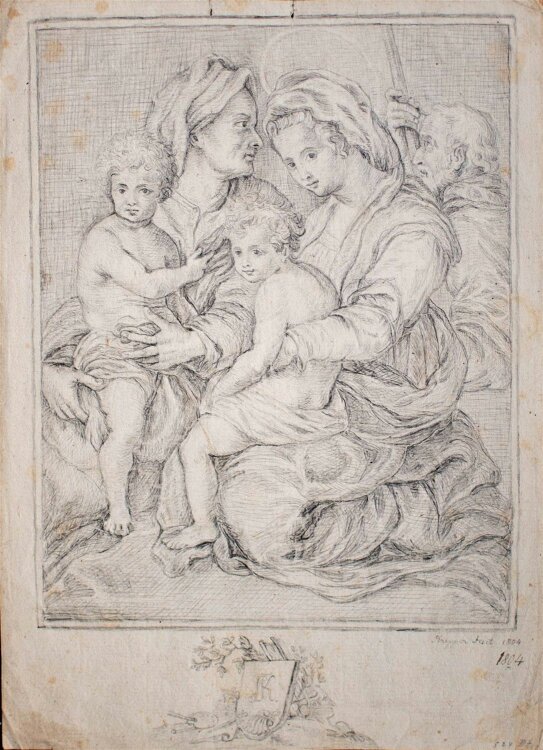 Unbekannt (Sebastian Krepper) - Maria mit Kind - Bleistiftzeichnung - 1804