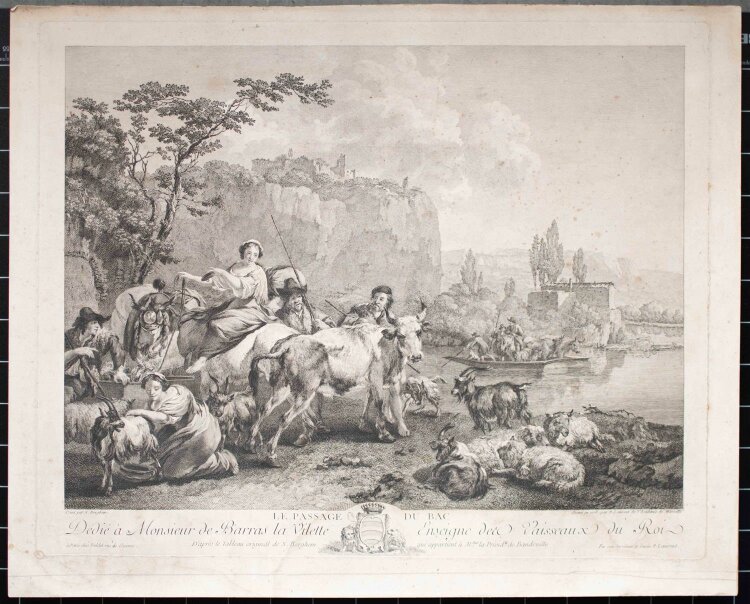 Pierre Francois Laurent - Le Passage du Bac - Kupferstich - 1773