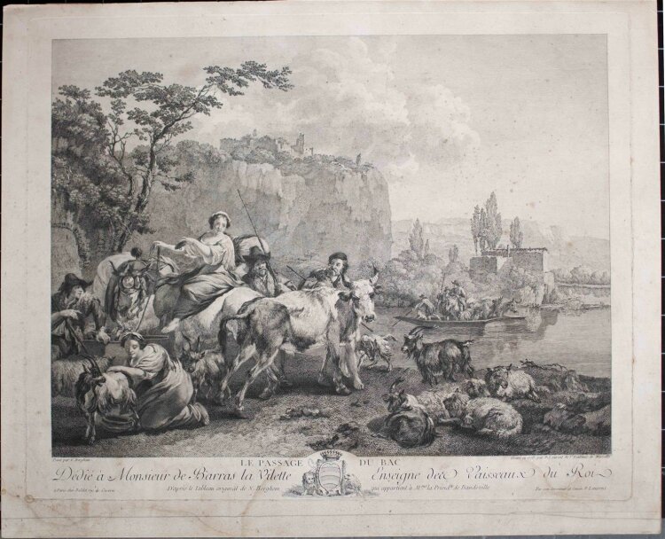 Pierre Francois Laurent - Le Passage du Bac - Kupferstich - 1773