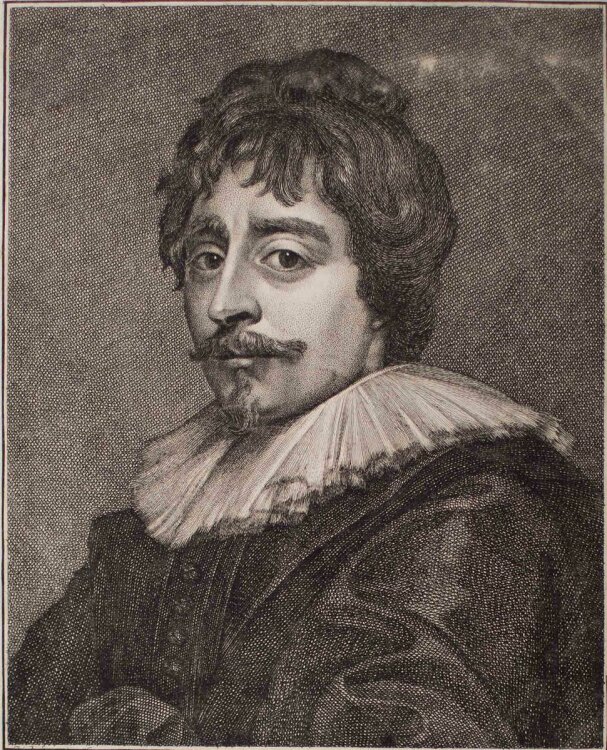 nach Anthonis van Dyck - Porträt von François du Quesnoy - Kupferstich - o. J.