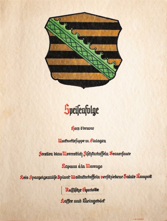 Bamberg - Silbernes Bischofs-Jubiläum - Menükarte - 9.5.1937