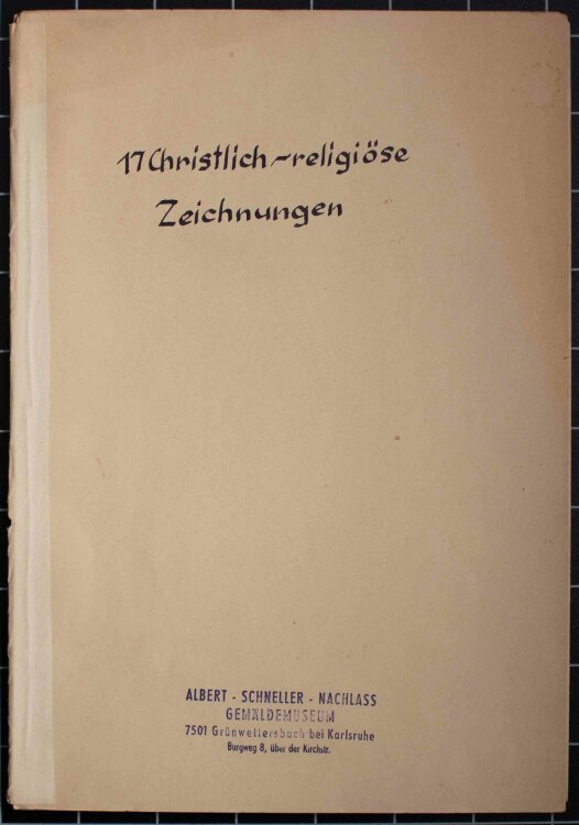 Albert Schneller - Heft mit christlichen Motiven - Federzeichnungen als Schablon