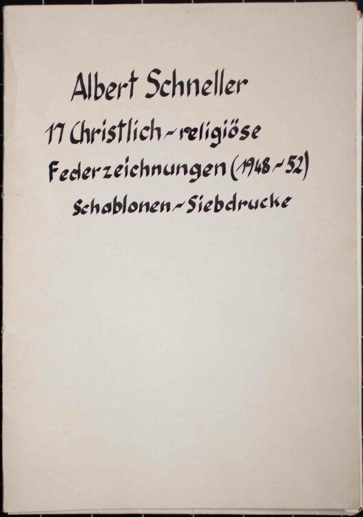 Albert Schneller - Mappe mit christlichen Motiven - Federzeichnungen als Schablo