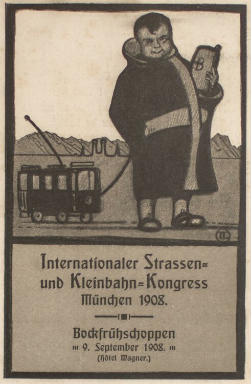 Hotel Wagner - Straßen- & Bahnkongress - Menükarte - 9.9.1908